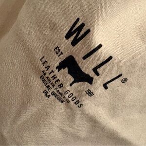 Wills Leather Goods Canvas Cinch Laundry Bag, Accessory Bag and Brass Logo Charm